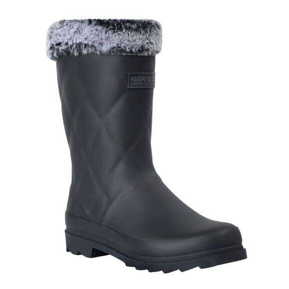 Regatta Womens/Ladies Luxley Faux Fur Lined Mid Cut Galoshes / Black